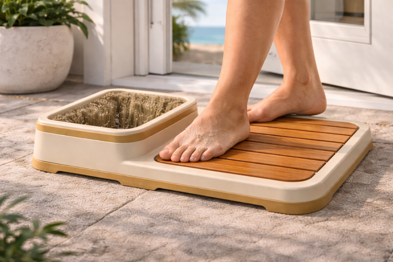 ShoreStep two-stage foot cleaning system